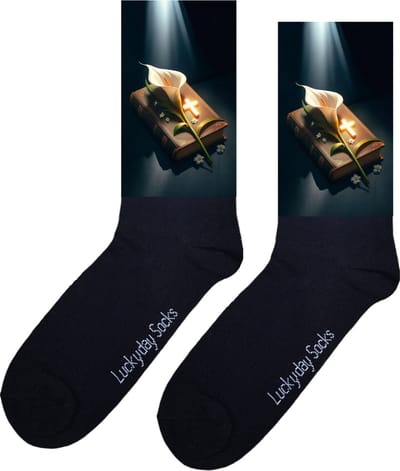 Bijbel - Verjaardag cadeau - Grappige sokken - Leuke sokken - Hem Haar sokken - Vrolijke sokken - Valentijn Cadeau - Vaderdag - Moederdag - Geloof - Bidden - God - Aronskelk -Verjaardag cadeau - Kerst cadeau - Leuk Cadeau - Sokken maken Happy - 37-44