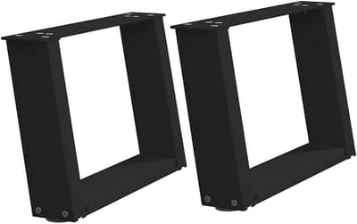 Salontafelpoten U-vorm - Tafelonderstel Metalen - Meubels Maken - Gepoedercoat Staal - 50x31 cm - Zwart