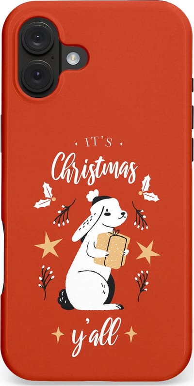 Casetastic hoesje geschikt voor Apple iPhone 16 Plus - MagSafe - Dubbellaagse bescherming - Kerst Konijntje Flappie - Fashion Case - Terracotta