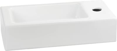 Saqu Trento Toiletfontein - 36x18 cm - Rechts - Keramiek - Wit - Wasbak