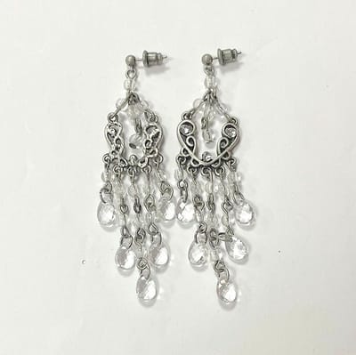 Oorhangers - Zilverkleurig, transparant - 7 Centimeter - Damesdingetjes