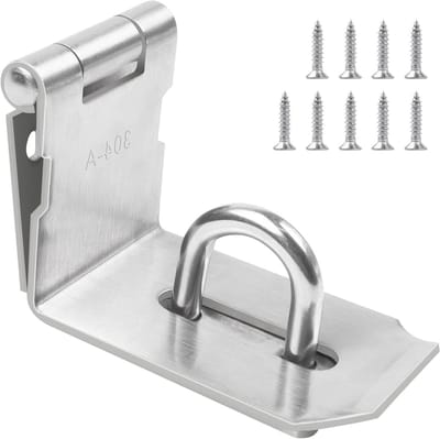 SnelShoppen - 5.5 inch veiligheidsslot met hoekvergrendeling, roestvrije schroeven voor kasten, poorten, stevige 304 roestvrij staal, 140 x 39 mm, ide