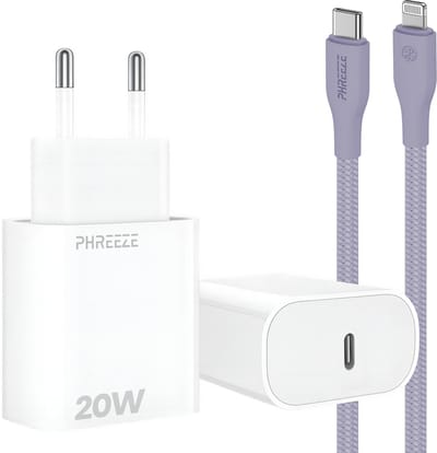 20w snellader met kabel geschikt voor iPhone en iPad met Lightning poort - Usb C adapter set