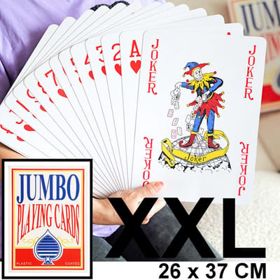 Decopatent - XXL Jumbo Speelkaarten - Playing Cards Groot - Extra Grote XXL Speelkaart - Groot formaat - 26 x 37 Cm - XXL Formaat - Speelkaarten Gigantisch Groot