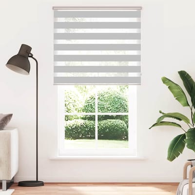 vidaXL - Zebra - rolgordijn - 130x200 - cm - stofbreedte - 125,9 - cm - lichtgrijs