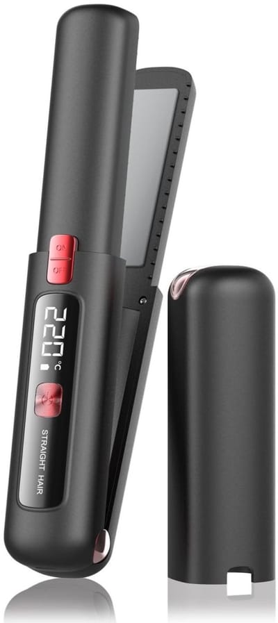 Ynkkvre - Stijltang - Krultang - Flatiron - Draadloze Flatiron - Snelverwarmend Keramisch Ontwerp En Compact Voor Reizen - 1 Stuks - Licht En Draagbaar Zwart