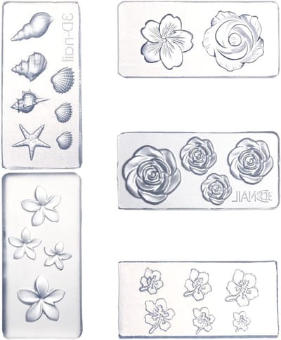 5 Stuks Siliconen Nagelvormen voor 3D Bloemen, Plumeria, Rozen en Sakura - Creatieve Nagelontwerp Tools voor Manicure Decoratie