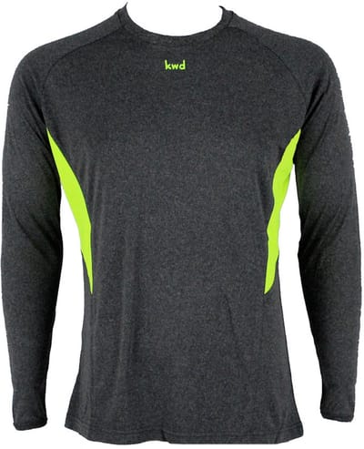 KWD Sportshirt Bueno lm, mt XL, grijs mêlee/neon geel