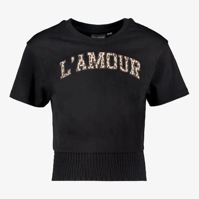 TwoDay cropped meisjes top zwart - Maat 134/140