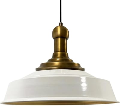 Bamyum Asletl Long-Knob Hanglamp Industrieel Vintage Ø40 cm, Wit Metaal Lamp