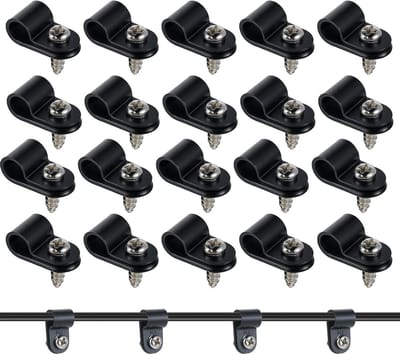 Kabelklemmen Zwart - Kabelhouders Nylon - Kabels Organiseren - R-vormig Ontwerp - 50 stuks - Zwart