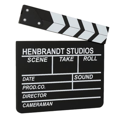 Clapperboard – Filmklapper 30x26,5 cm – Movie Props – Regisseur Bord – Film Accessoire – Feestartikel – Hollywood Decoratie