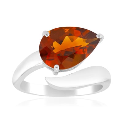 Cavill - Zilveren Ring - 925 Sterling Zilver Gerhodineerd - Madeira Citrien Peervorm 2,278 ct - Elegante Braziliaanse Edelsteen Ring 24x19 mm