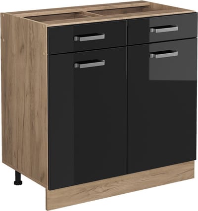 Vicco R-Line Keukenonderkast – 80 cm zonder werkblad Zwart hoogglans