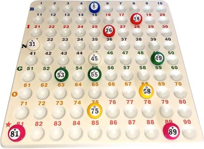 Inbouw Controlebak voor 90 Bingoballen - Met Nummers 1-90