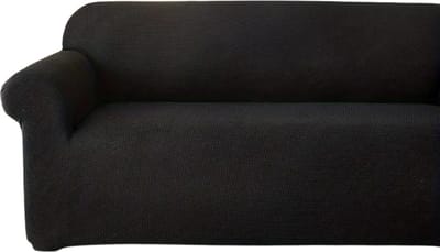 Livano Bankhoes - Bankbeschermer - Stretch - Sofa Cover - Effen - Zwart - Enkel