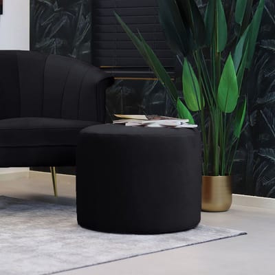 Bronx71® Velvet poef Anna zwart