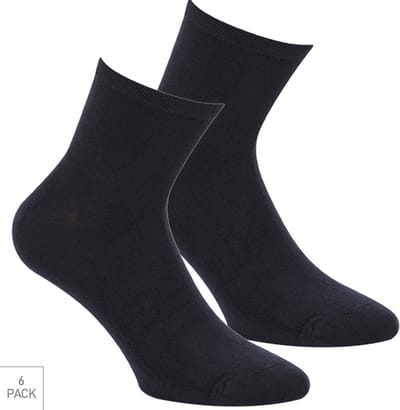 Boru Bamboo - 6-Pack - Quarter Sokken met Badstof Zool - Bamboe - Antibacterieel - Heren / Dames - marine - 36-40 - 2307