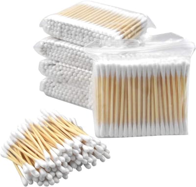 Katoenen Wattenstaafjes - Dubbelzijdige Wattenstaafjes - Make-up Aanbrengen - Biologisch Afbreekbaar - 7 cm - Wit
