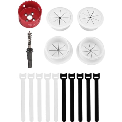 TV Kabelverberger voor Muur 2-3/8in 60mm Gat Kabelverberger in Muur Kabelmanagement Kit Bevat 4 Doorvoeren