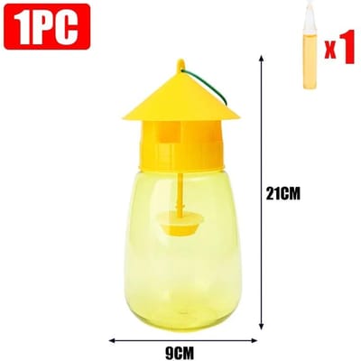 1-5x Fruitvliegval Herbruikbare Plastic Insectenvanger Transparant Milieuvriendelijk Anti Vliegen Huis Tuin Boomgaard Ongediertebestrijdingsmiddel yellow