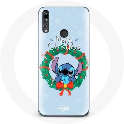 Coque pour Huawei P30 Lite - MANIACASE - Stitch neige joyeux Noël - Souple - Synthétique - Mixte bleu