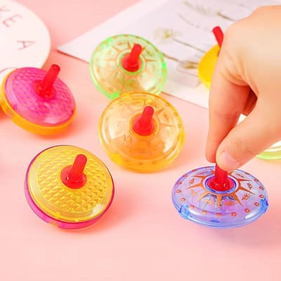 Lot de 5 Mini Toupies LED Clignotantes Multicolores avec Gyroscope Jouets à Tourner Nouveauté pour Enfants en Gros Cadeaux multi
