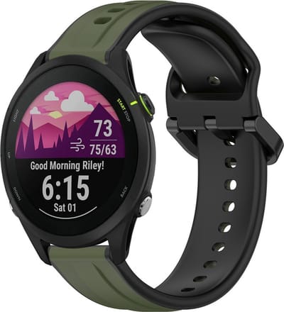 Siliconen bandje - geschikt voor Garmin Vivoactive 4 / Venu 3 / Venu 2 / Forerunner 255 / Forerunner 265 / 570 (47mm) - groen-zwart