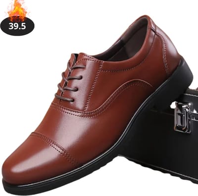Livano Nette Schoenen Heren - Business Schoenen - Bruiloft - Kantoorschoenen - Met Veters - Donkerbruin - Maat 39.5