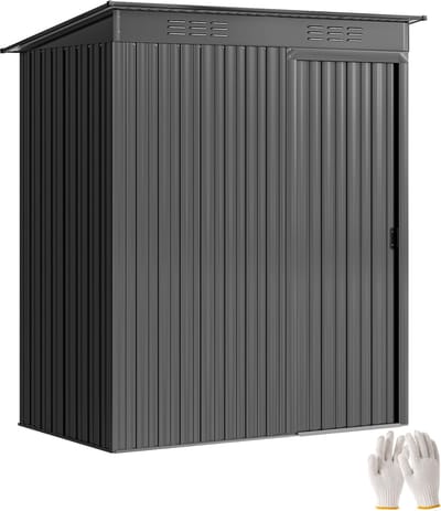 Outsunny tuinschuur - staal/aluminium - 159x106x181H cm - donkergrijs