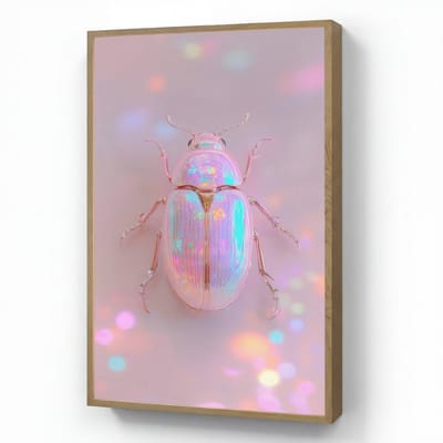 Wandlamp 60x90 cm - Oplaadbaar - Kever - Metallic - Lichteffect - Roze - Wandlampen binnen woonkamer - Slaapkamer lamp - Decoratieve nachtlamp - Vloerlamp draadloos