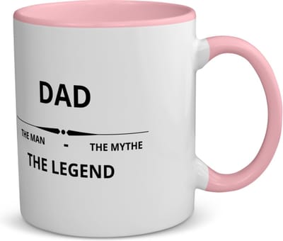 Akyol - dad the man the mythe the legend koffiemok - theemok - roze - Papa - de legendarische vader - vader cadeautjes - vaderdag - verjaardag - geschenk - kado - vader artikelen - 350 ML inhoud