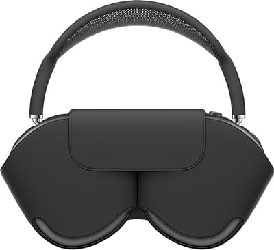 Ainy - Zwart Case Accessoires - Koptelefoon hoes geschikt voor Apple Airpods Max | Zacht Polyester Siliconen Syntetisch Leer materiaal | Magneet sluitingen