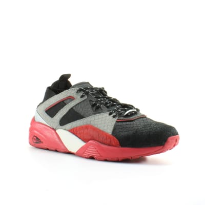 Puma BOG Sock Rioja Zwart Grijs Suède Leer Heren Lace Up Trainers 361456 03
