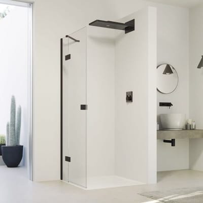 HÜPPE SolvaPro swing door with fixed segment for side wall and niche 80 x 200 cm, without anti-plaque 7T0301123321
