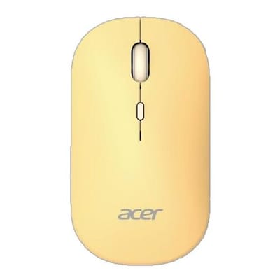 Acer AMR130 - mouse - 2.4 GHz Bluetooth 5.2 - yellow - Muis - Optische led - 4 knoppen - Geel