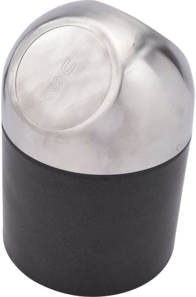 Excellent Houseware Mini prullenbakje - zwart/zilver - rvs - met klepdeksel - keuken aanrecht/tafel model - 1.3 Liter - 12 x 17 cm