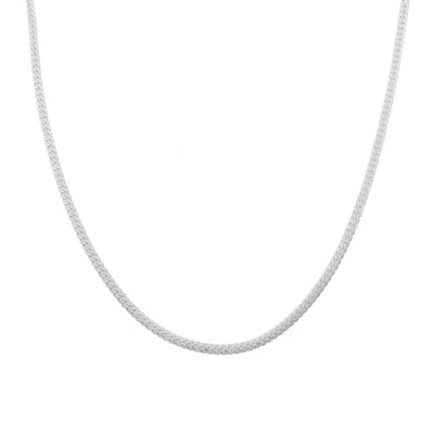 Essentialistics - Ketting basic grove schakel - Volwassenen - Zilverkleur - Stainless steel (verkleurt niet) - Verlengkettinkje