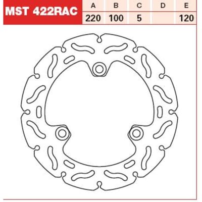 Remschijf TRW MST422RAC, 1 Stuk