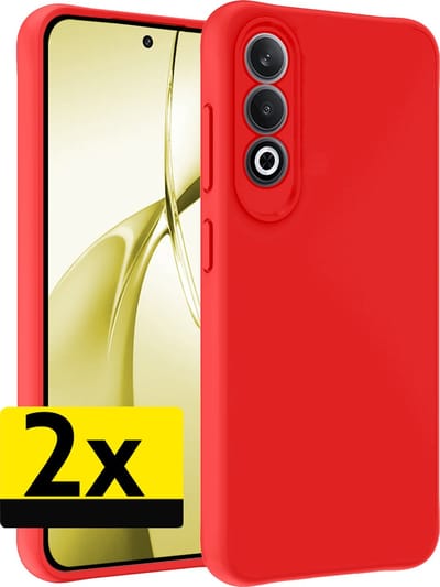 Hoesje - 2 Stuks - Geschikt voor OnePlus Nord CE4 - Sterk & Shockproof - Case Siliconen - Back Cover - Telefoon Hoes - Telefoonhoesjes - Rood