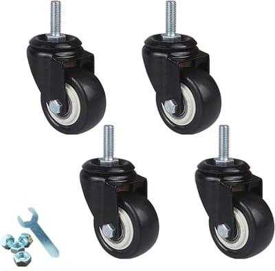 Zwenkwielen - Verrijdbare wielen - Meubels verplaatsen - Dubbele kogellagers - 40 mm - Zwart