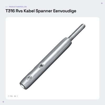 Dailygoods- Kabelspanner T316 roestvrij staal - Installatie voor trapleuningen - Voor kabelgrootte 4 mm/5 mm - Totale lengte 11 cm - Draad M6 - Eenvoudige installatie