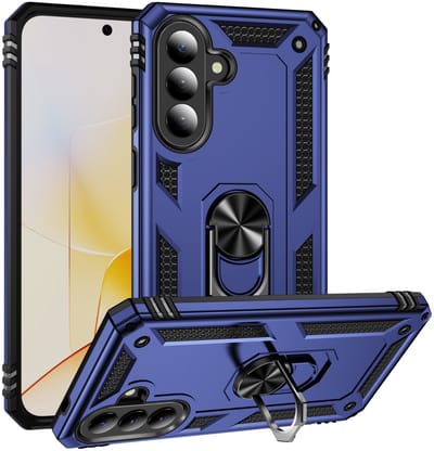 Coverup Hoesje - Geschikt voor Samsung Galaxy A57 Hoesje - Coverup Armor Ring Kickstand Back Cover - Blauw