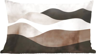 Sierkussens - Kussentjes Woonkamer - 60x40 cm - Abstract - Landschap - Golven - Crèmekleur