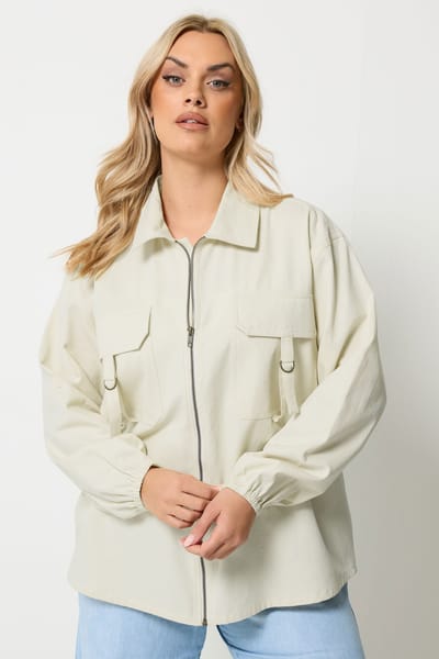 Yours Ivoorwitte Utility Shacket Size 42