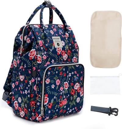 Multifunctionele Luiertas - Draagtas Mama - Baby Verzorgen - Waterafstotend Materiaal - 41 cm Hoog - Bloemenprint