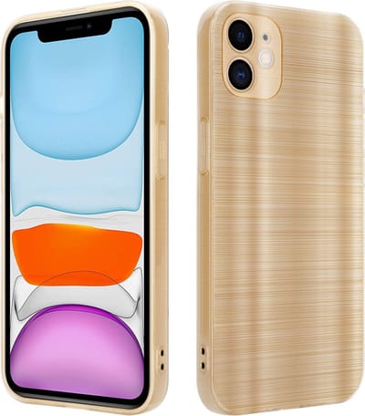 Cadorabo Hoesje geschikt voor Apple iPhone 11 in Brushed Goud - Beschermhoes Case Cover van flexibel TPU silicone in Brushed design