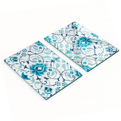 Set van twee decoratieve glazen keukenplanken met Arabisch patroon, 2x40x52 cm