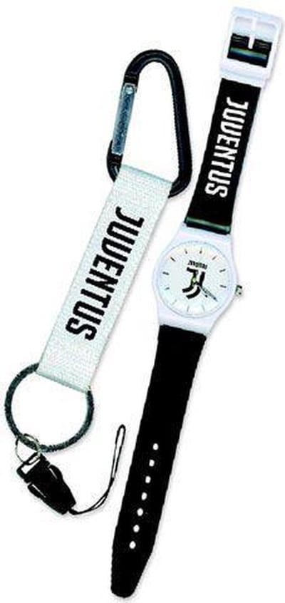 Juventus Horloge + Sleutelhouder Zwart/Wit