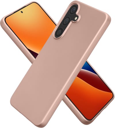 kwmobile telefoonhoesje geschikt voor Samsung Galaxy S25 FE - Hoesje voor smartphone - Back cover in metallic roségoud